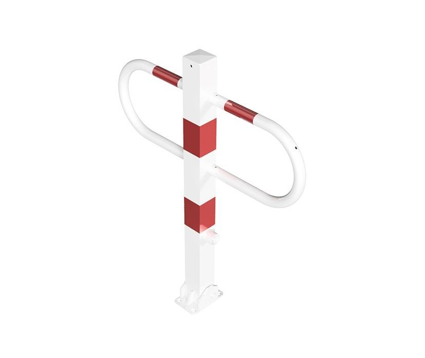 Parkbügel Rot/Weiß, mit Dreiecksschloss