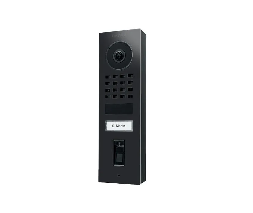 DoorBird IP-Video-Türsprechanlage D1101FV Aufputz Edelstahl Graphitschwarz, Fingerscanner