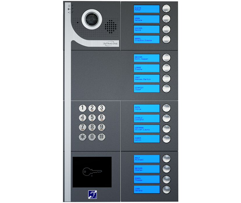 Video-Türsprechanlage GSM DINA mit 16 Klingeltasten, Codetaster, exkl. 4G-IP-Modul