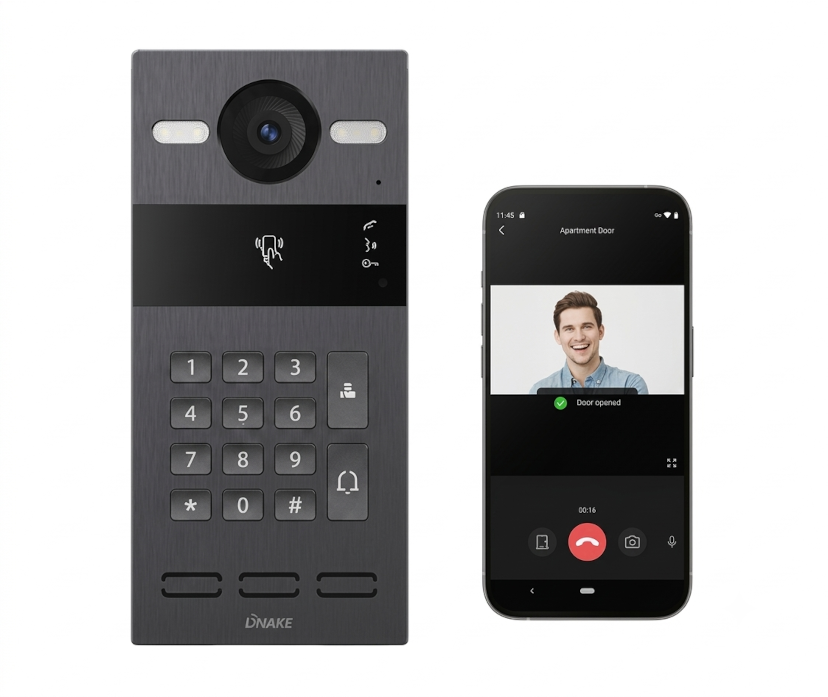 IP-Video-Türsprechanlage DNAKE S213KS schwarz, 1 Klinkeltaste, Codetaster mit App IP-Video-Türsprechanlage DNAKE S213KS schwarz, 1 Klinkeltaste, Codetaster mit App