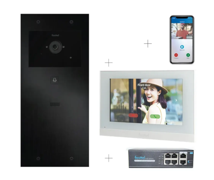 Video-Türsprechanlagen-Set IP Large Fasttel, 1 Klingeltaste mit Innenstation Video-Türsprechanlagen-Set IP Large Fasttel, 1 Klingeltaste mit Innenstation