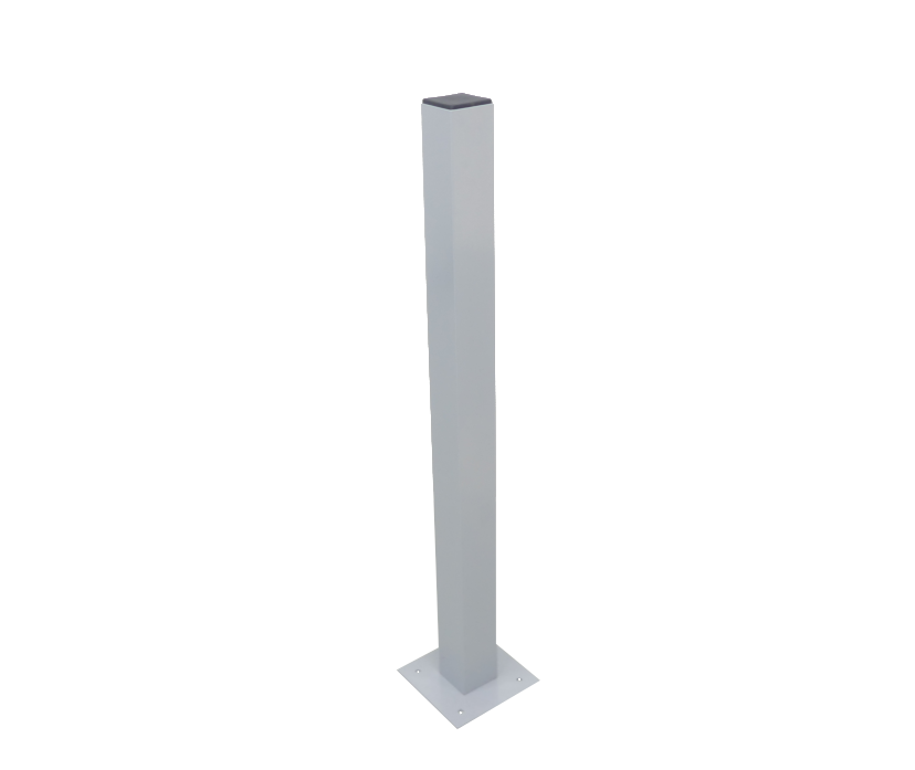 Aluminium-Ständer für Impulsgeber (Fußplatte), RAL 9006, 80x80x1100 mm Aluminium-Ständer für Impulsgeber (Fußplatte), RAL 9006, 80x80x1100 mm