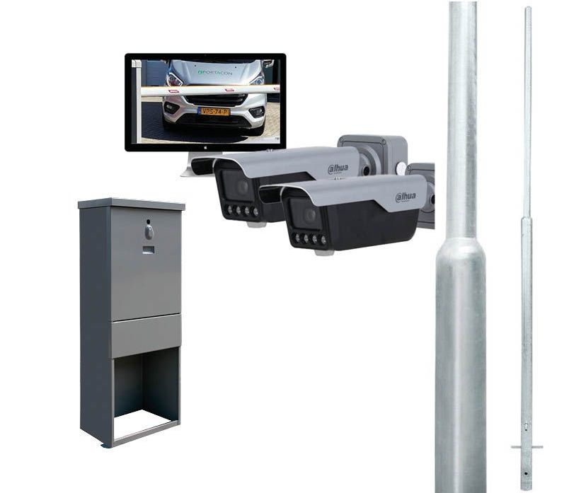 Kennzeichenkamera-Set mit 2 Kamera's, Mast und Staßenschrank Kennzeichenkamera-Set mit 2 Kamera's, Mast und Staßenschrank