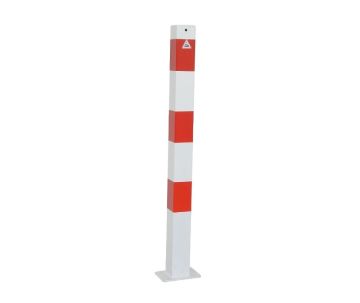 Parkpoller quadratisch 70 mm, mit Fußplatte