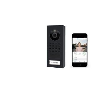 DoorBird IP-Video-Türsprechanlage D1101V Aufputz Graphitschwarz Edelstahl