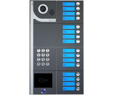 Video-Türsprechanlage GSM DINA mit 16 Klingeltasten, Codetaster, exkl. 4G-IP-Modul