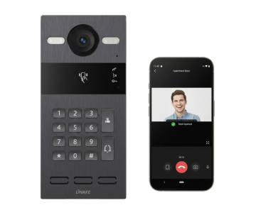 IP-Video-Türsprechanlage DNAKE S213KS schwarz, 1 Klinkeltaste, Codetaster