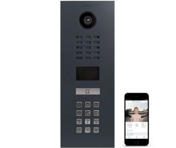 Türsprechanlage-Set DoorBird D2101KV Edelstahl RAL7016, 1 Drucktaste, Code-Tastatur