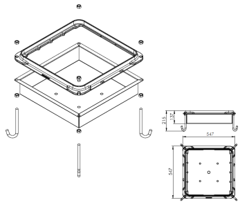 Montagegewanne CA275F für SPARTACUS 275 Fester Verkehrspoller