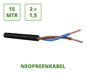 Neopren 15 m flexible Anschlussleitung 2x1,5 mm²
