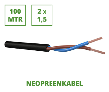 Neopren 100 m flexible Anschlussleitung 2x1,5 mm²