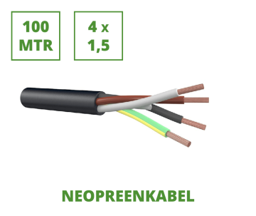 Neopren 100 m flexibles Anschlussleitung 4x1,5 mm²