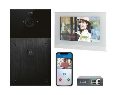 Video-Türsprechanlagen-Set IP Fasttel, 1 Klingeltaste mit Innenstation