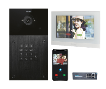 Video-Türsprechanlagen-Set IP Fasttel, 1 Klingeltaste, Codetaster mit Innenstation