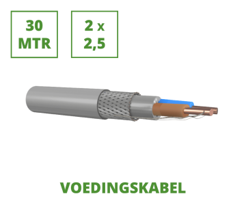 Stromversorgungskabel 30 m, 1 kV, geschirmt, 2x2,5 mm²