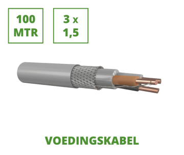 Stromversorgungskabel 100 m, 1 kV, geschirmt, 3x1,5 mm²